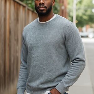 Jachs New York Men's Gray supple soft Crewneck Sweater